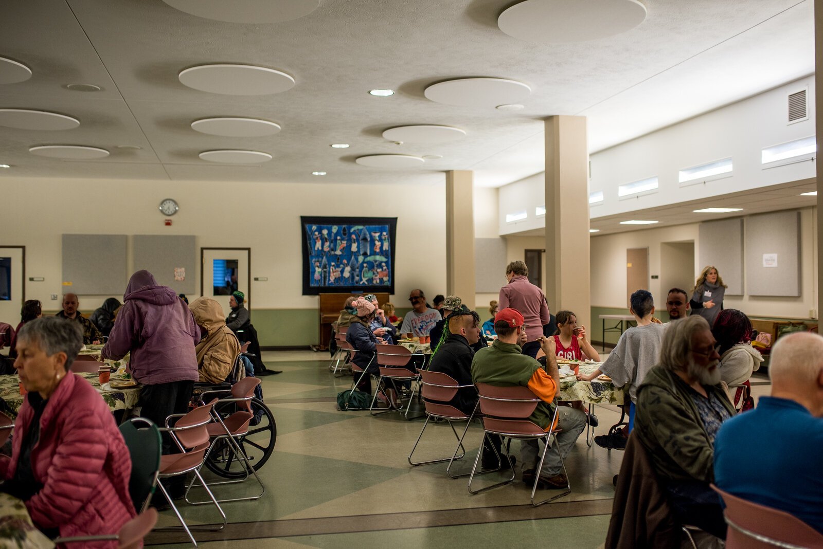 Tables fill up at First Presbyterian's weekly Red Door Dinners.