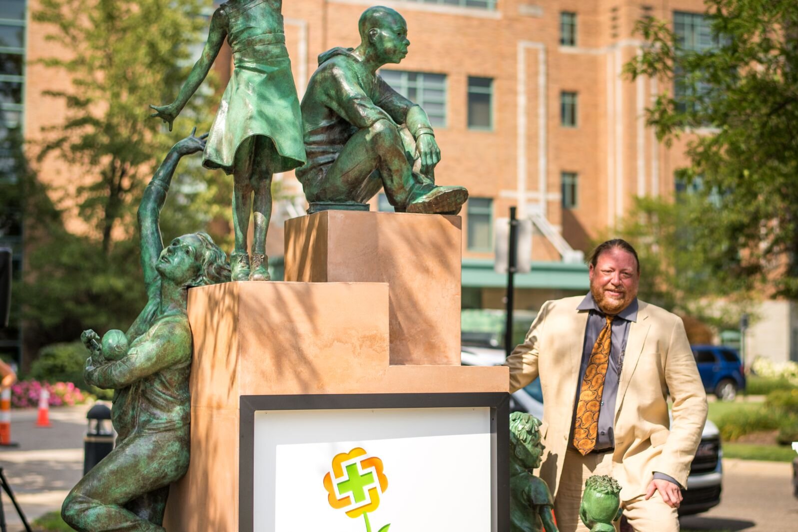 Kalamazoo sculptor Joshua Diedrich appreciates the reaction to his artwork.