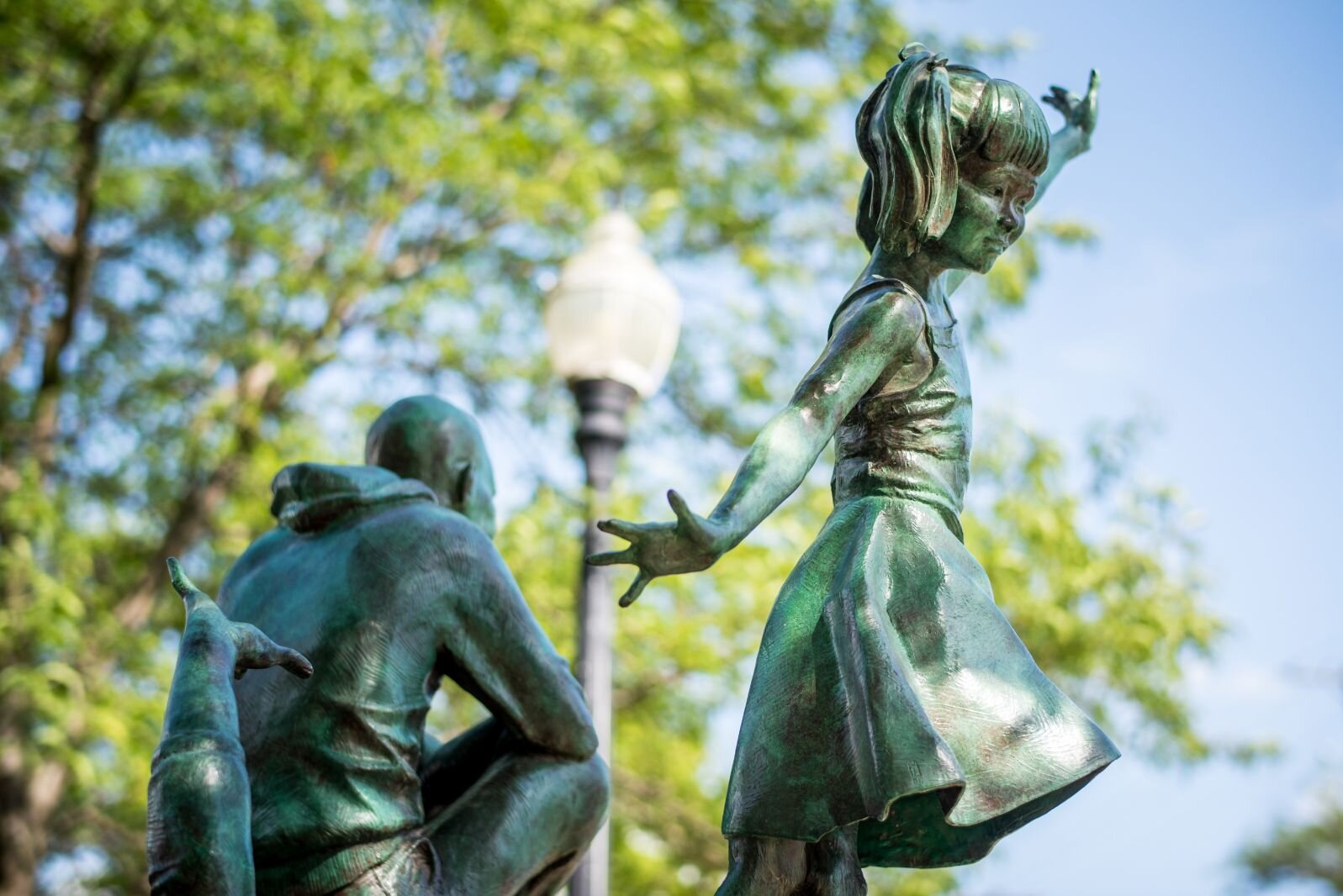 Movement gives the new public sculpture outside Bronson Methodist Children’s Hospital an excitement that makes such works accessible.