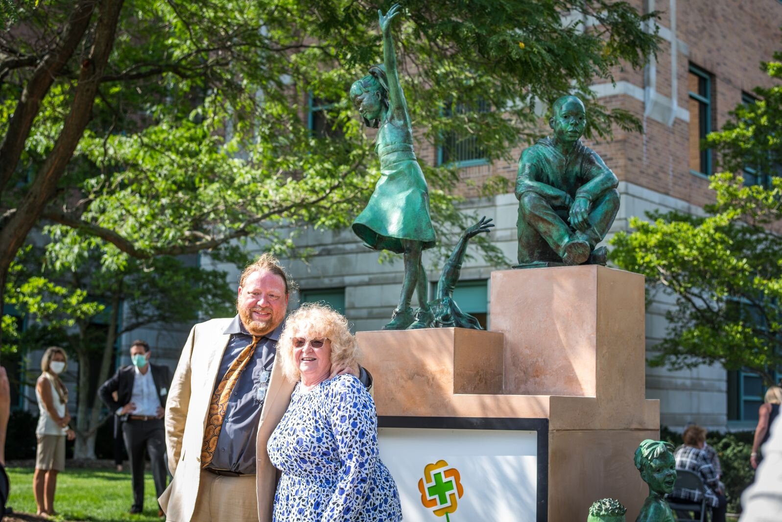 Kalamazoo sculptor Joshua Diedrich unveiled the artwork he created now standing outside Bronson Methodist Children’s Hospital.