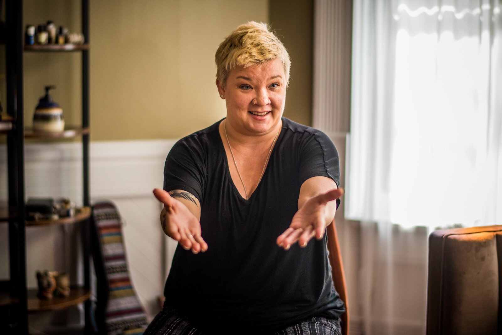 Sarah Cain, executive director, keeps in touch with clients who may have most problems worked out, willing to offer support if needed.