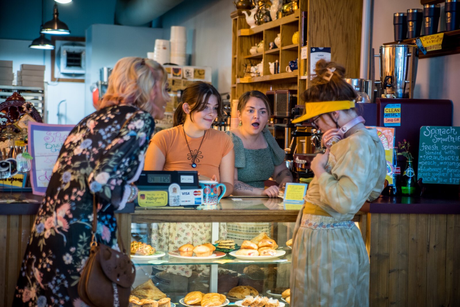 Customers can have a hard time deciding which of the delicious pastries to choose, but baristas are happy to help.