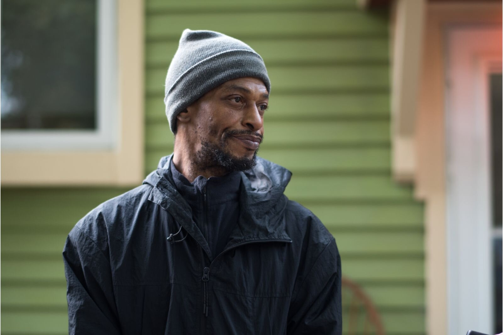 Marlon came in to dinner on a borrowed bike since his was stolen. Marlon needs wheels -- he has a plate and screws in the bones of his feet. "I can't walk (long distances) at all."