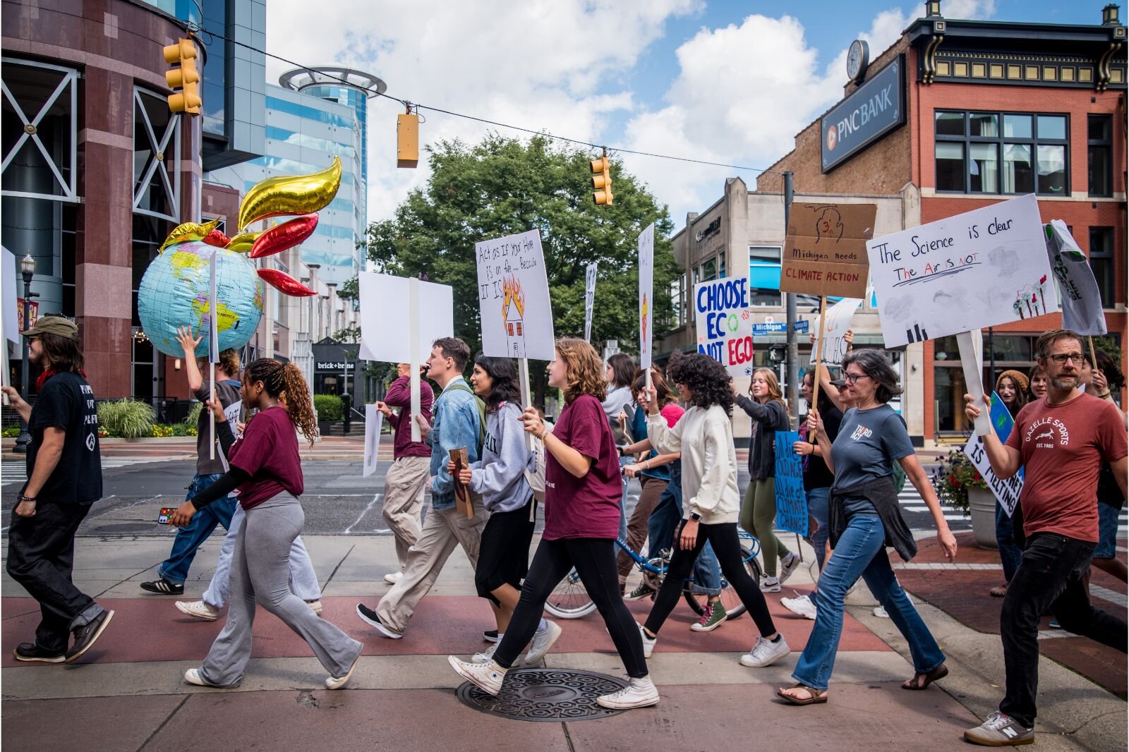 Youth and supportive adults marched downtown for the Youth Climate Strike last Friday.