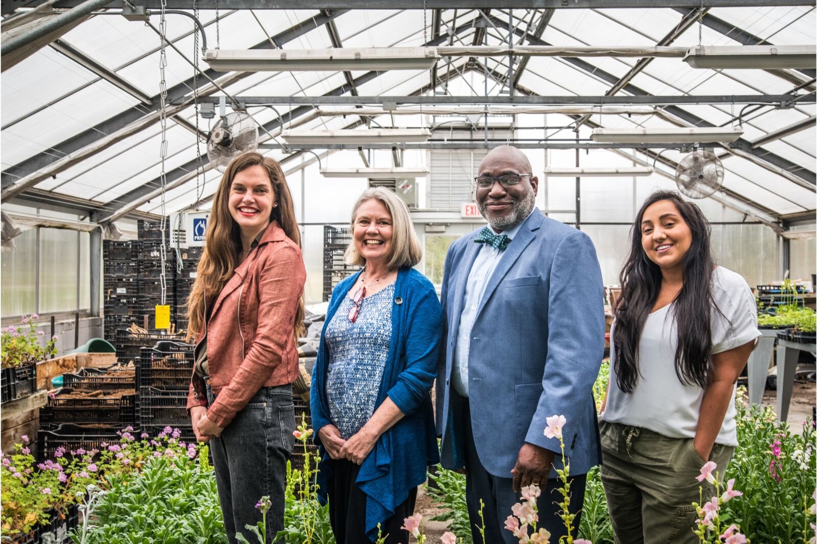The Land Bank staff: Anna Roeder, Administrative Assistant; Theresa Coty O’Neil, Assistant Director; Sidney Ellis, Executive Director; and Reality Rojas, Project Manager.