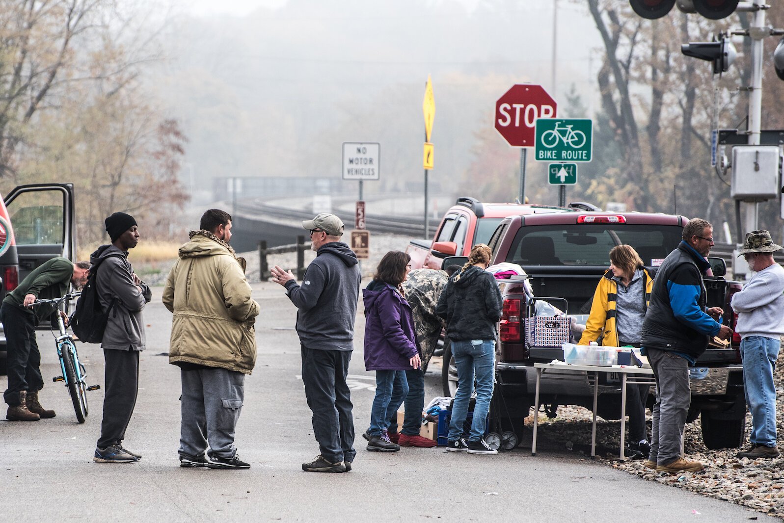 Street Medicine Kalamazoo's open air clinic near PFC on E. Willard Street.