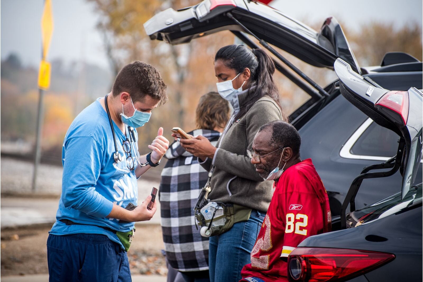 James Southard, fourth year medical student is one of the Street Medicine Kalamazoo team that incorporates triage techniques that are also used in war and refugee environments. 