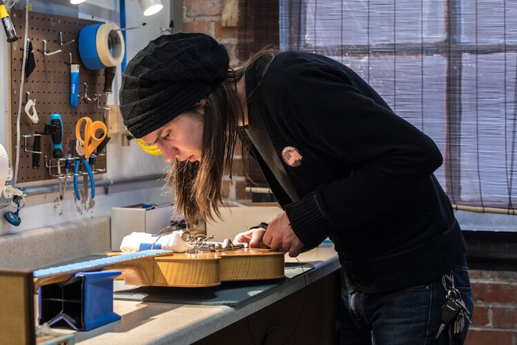  The craftsmen at Kal-Tone Musical Instruments Co. do repair work on acoustic and electric guitars, mandolins, banjos and other stringed instruments.