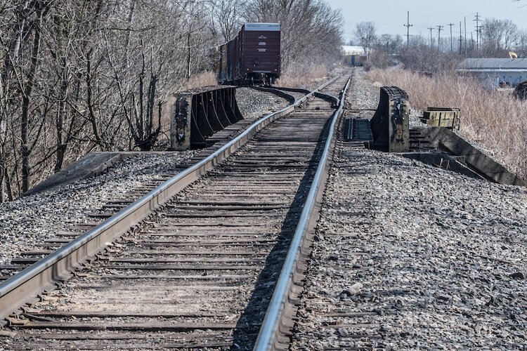 Jericho Town sits by the tracks. 