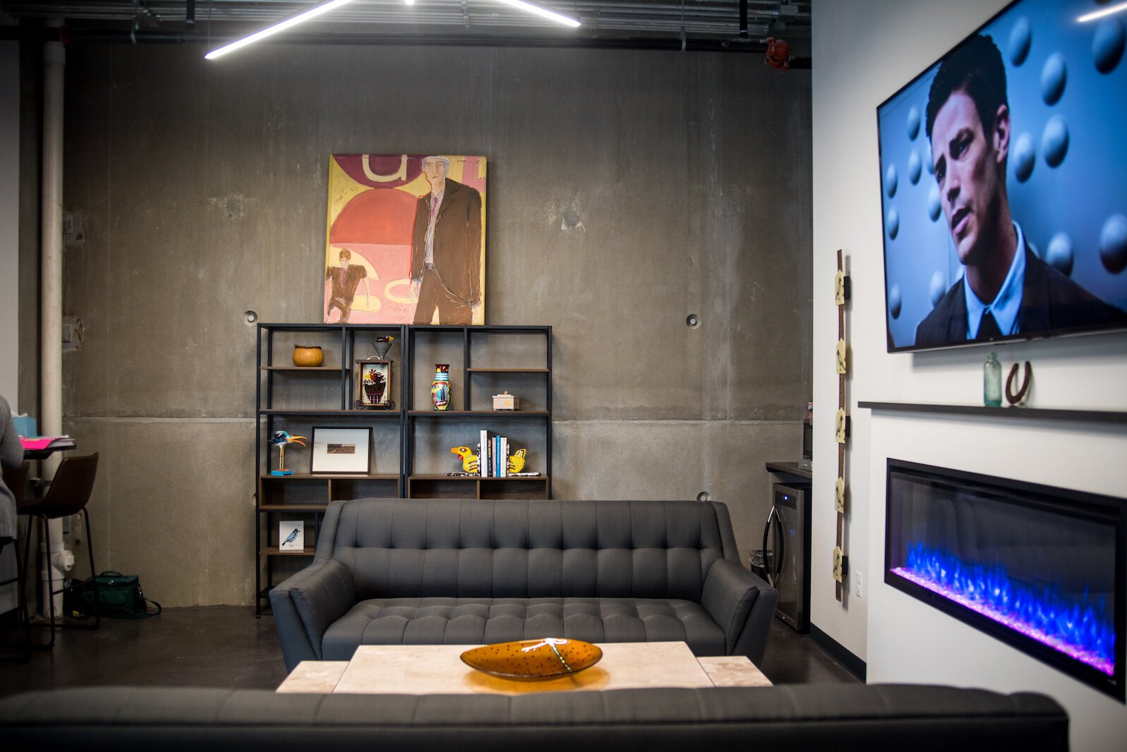 Shown here is part of the lobby of Harrison Circle Apartments.