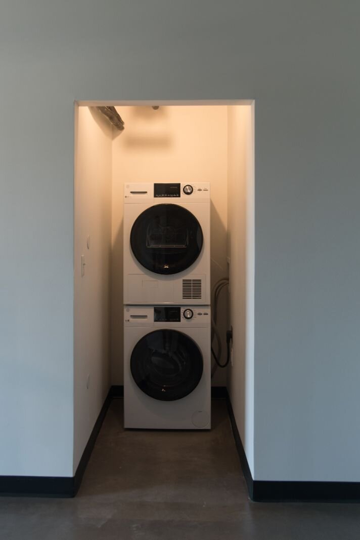 Each apartment unit has a full array of kitchen appliances.
