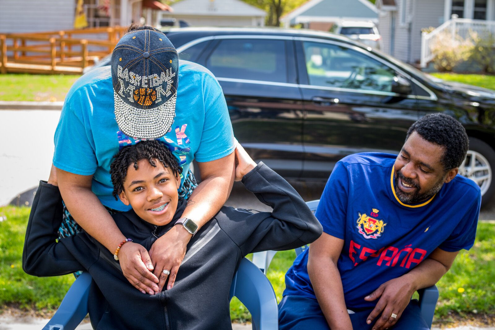 The Hemphill family, Ebony, Dontray, and DJ (seated), were inspired to advocate for juveline justice reform when their son, then 9, was wrongly accused of starting a fight.