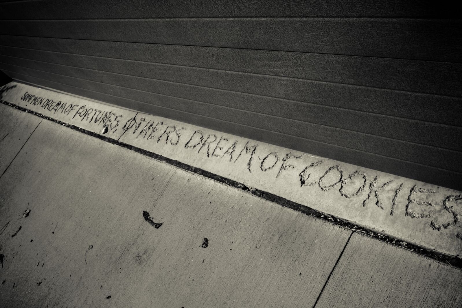 Some words of wisdom seen at the Harrison Circle Apartments.