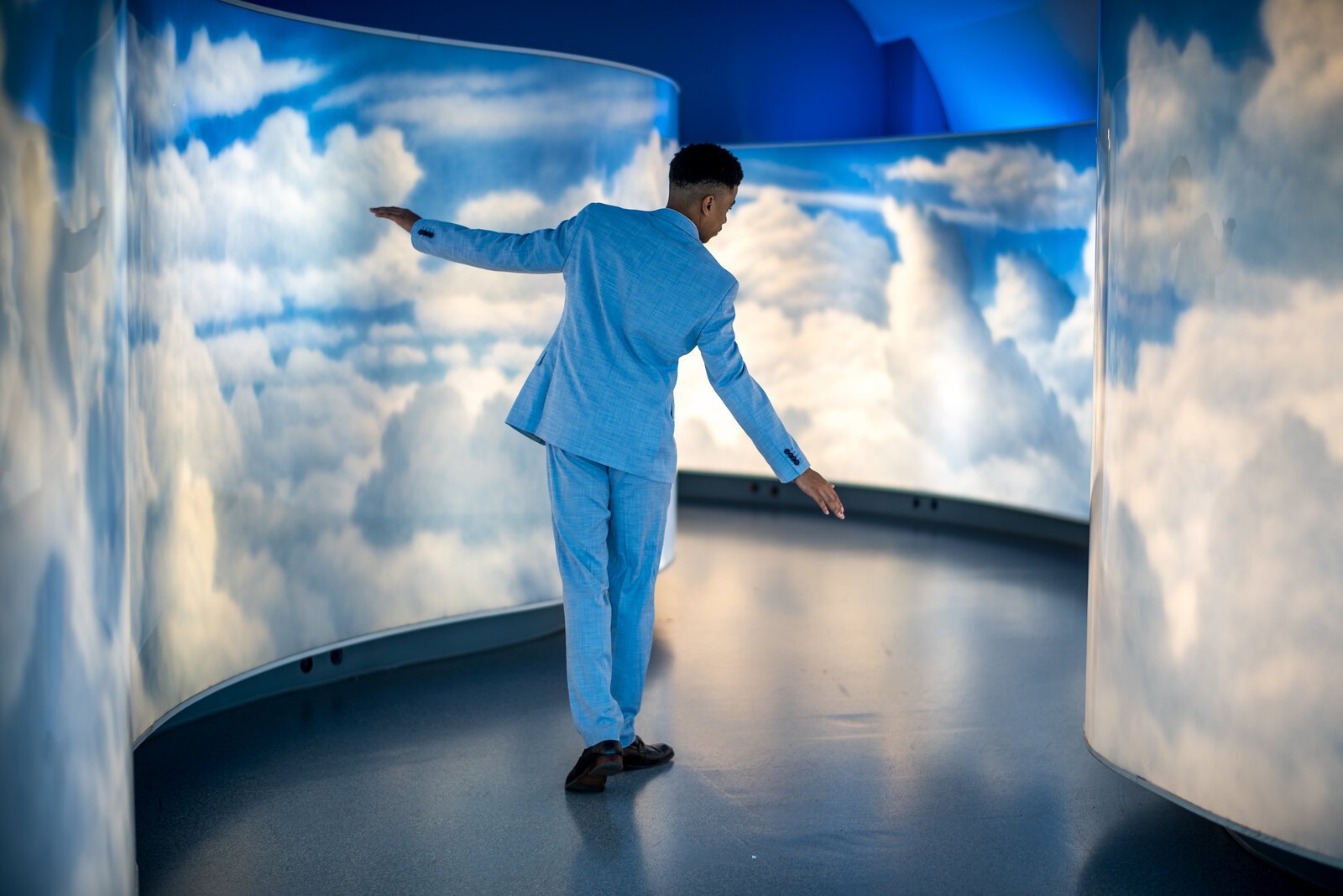 Jaydon Kelley, Loy Norrix High School graduate, 2023, attending prom at the Kalamazoo Air Zoo where he and other seniors were, as Fran recalls, "flying through the clouds"