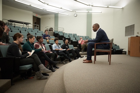 Ta-Nehisi Coates talks with students