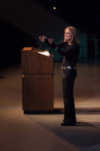 Gloria Steinem addresses a full house at Miller