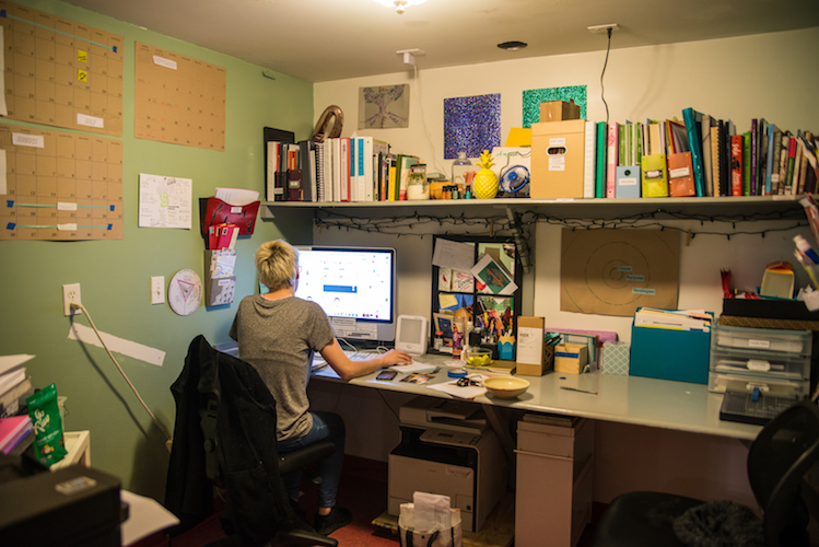 Executive Director Allison Kennedy at work. Photo by Fran Dwight