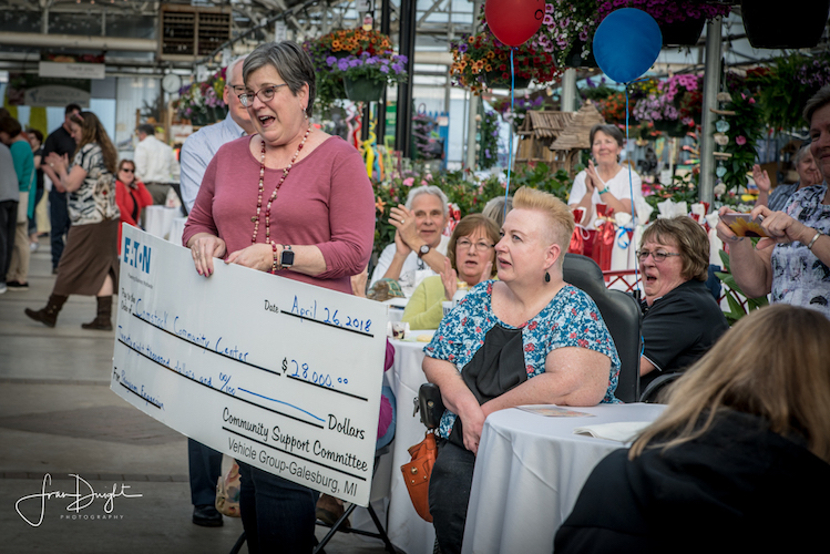 Pam Burpee at the Comstock Community Center fund raiser. Photo by Fran Dwight.