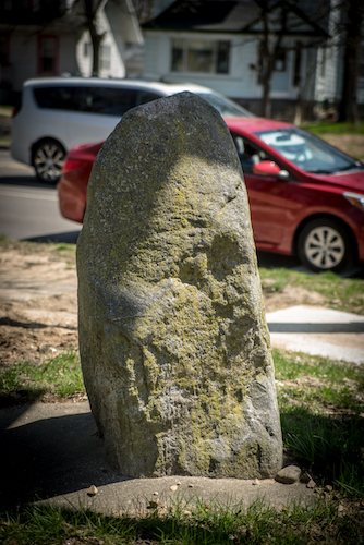 Standing stones draw the eye in Reed Park. Photo by Fran Dwight.