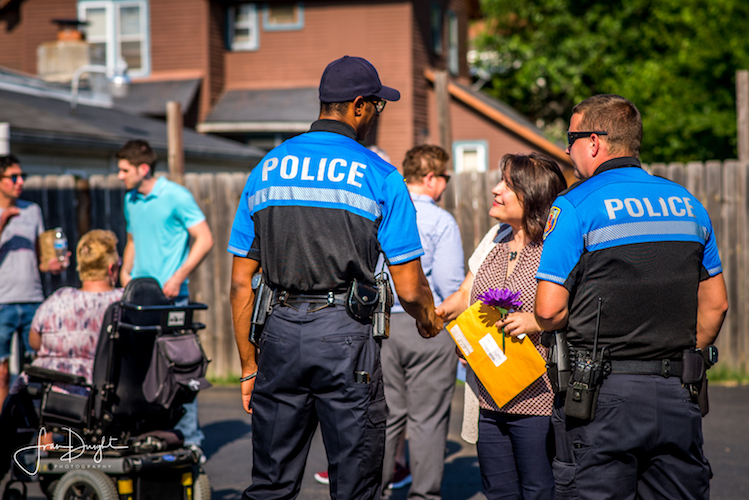 At the 2017 National Night Out in Edison police mingle with residents and county officials.