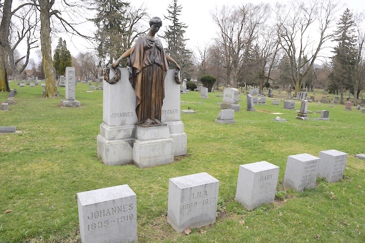 Famous “Crying Mary” at Oak Hill Cemetery