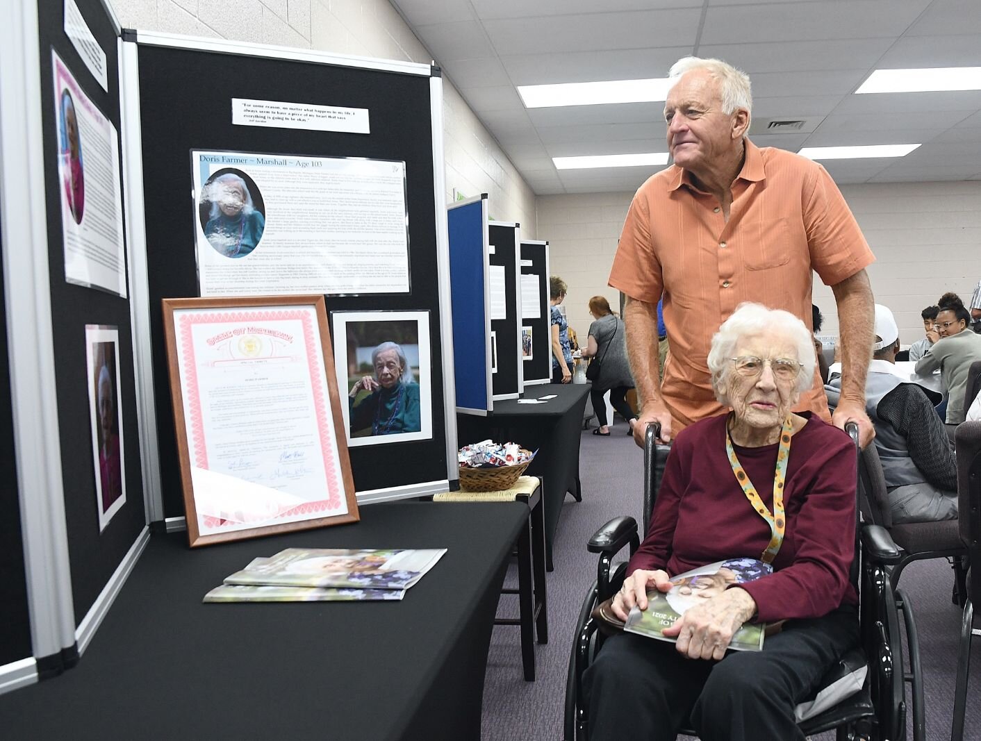 Frances Dahmer, 103, of Battle Creek with her son Robert Dahmer.