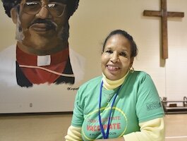 Arniece Montgomery is a caregiver to her father and has been a COVID ambassador. She’s seen here at Washington Heights United Methodist Church.