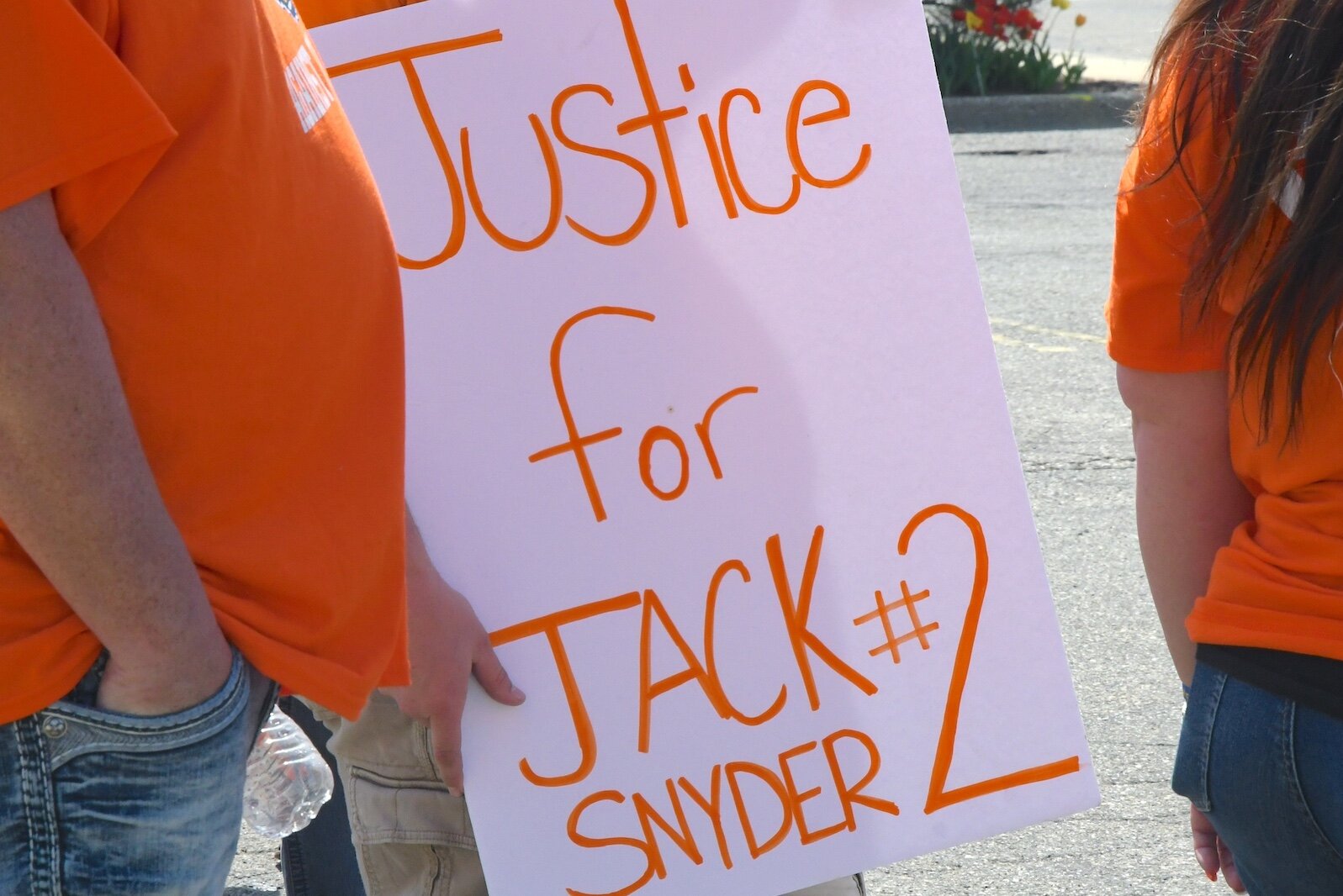 Many participants in the anti-gun violence march and rally wore T-shirts dedicated to Jack Snyder, who was murdered earlier this year. #2 was his number while playing soccer.