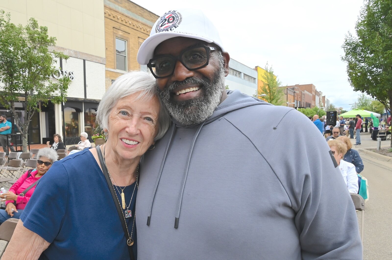 Longtime community leaders Barbara Shambach and Sam Gray are seen at the BCCF’s block party.