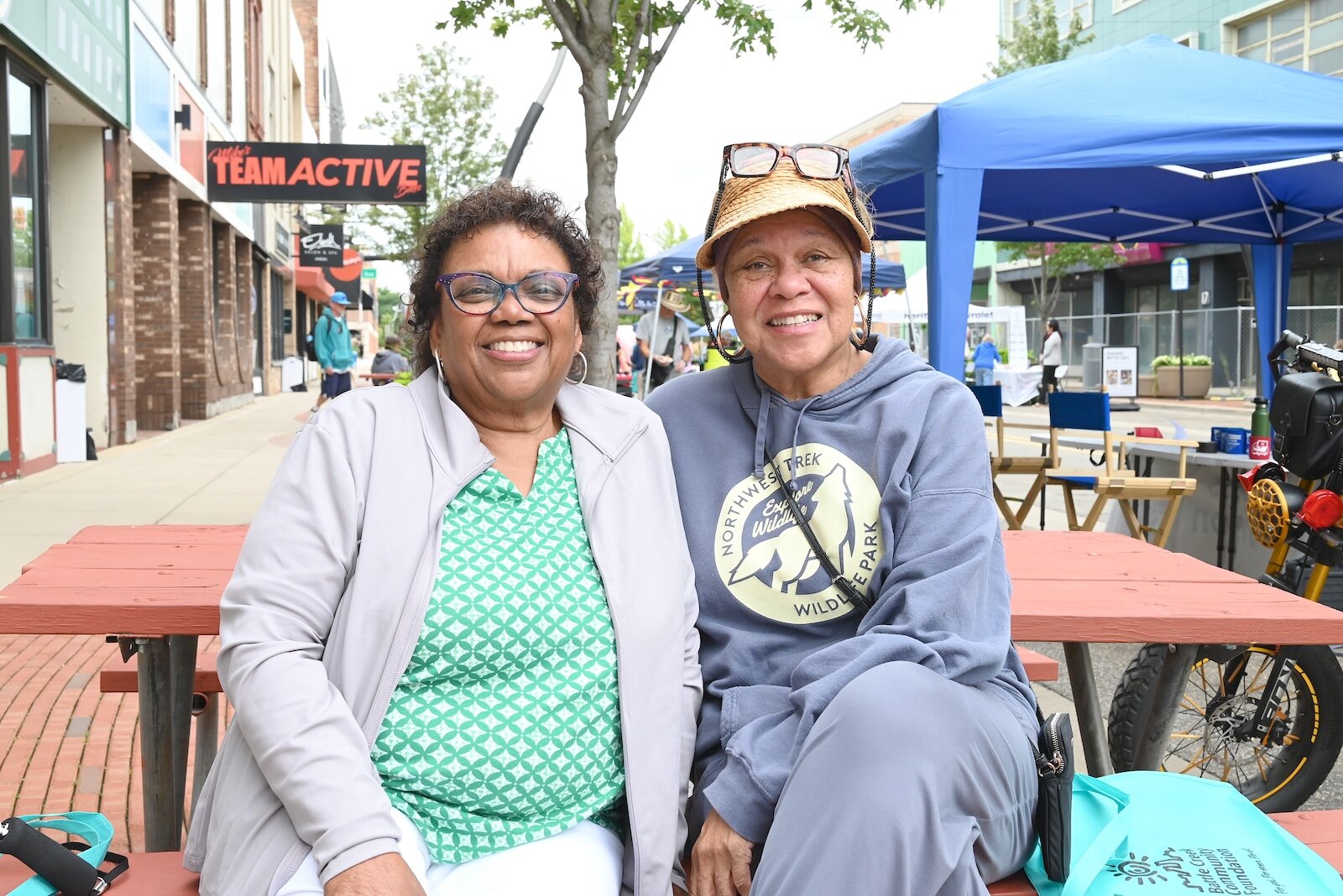 Cheryl Roberts, left, and Josita Todd are seen at the BCCF’s block party.