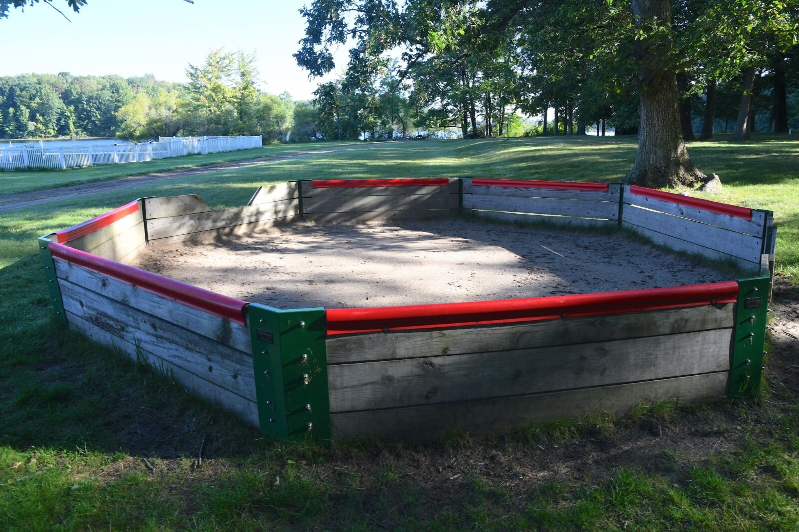 A Gaga Ball pit, for playing, at the Battle Creek Outdoor Education Center