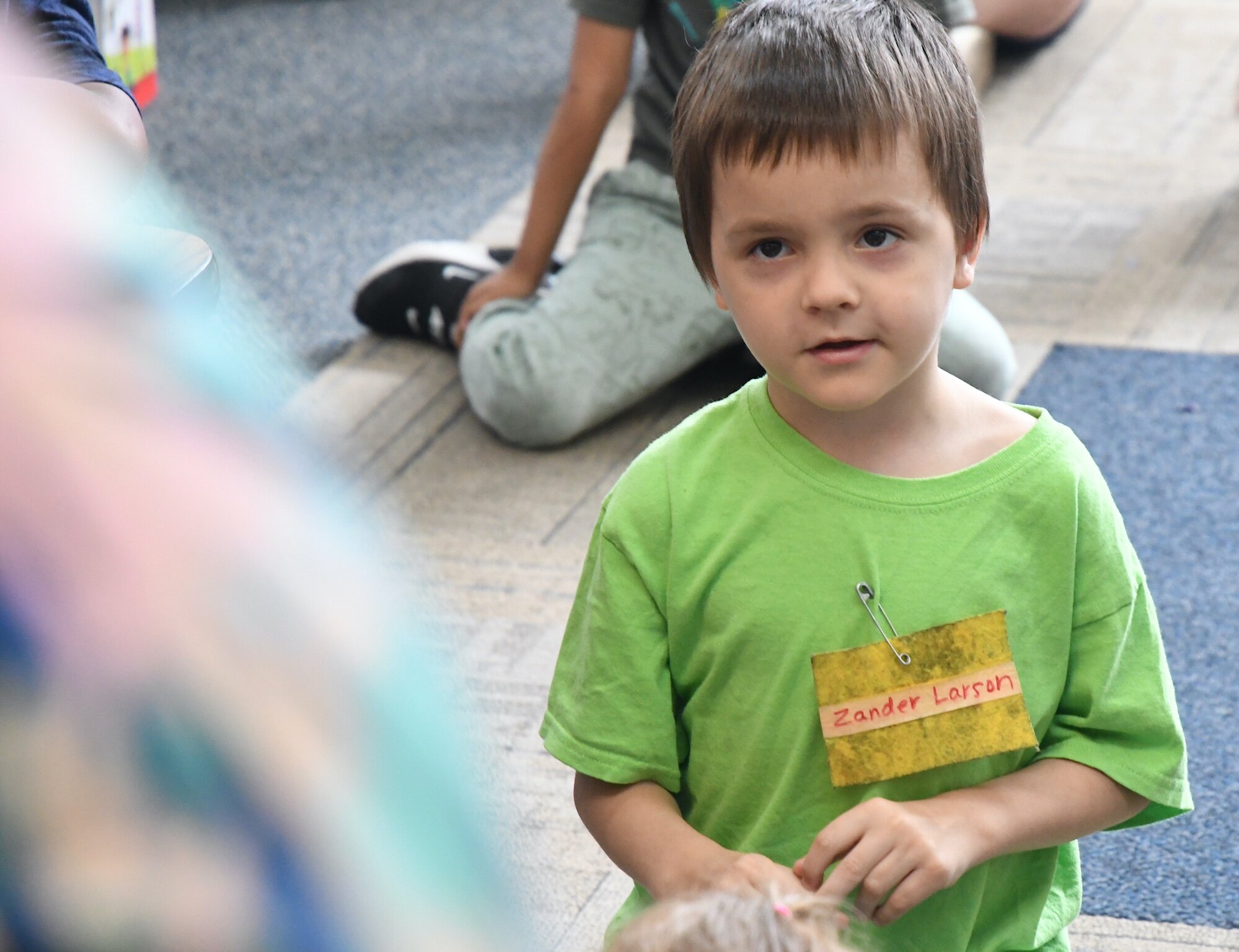 Zander Larson asks a question about water safety during a morning session at Franklin- Post Elementary School.