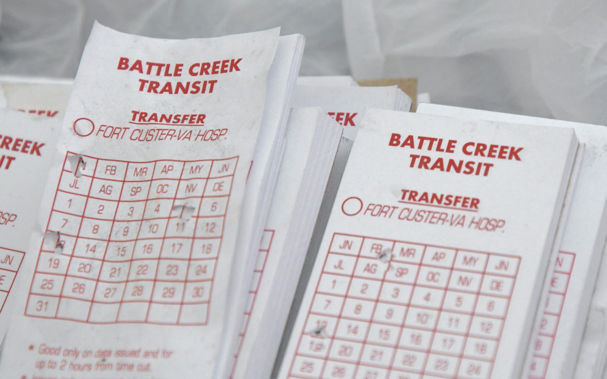 Paper transfer tickets at BC Transit