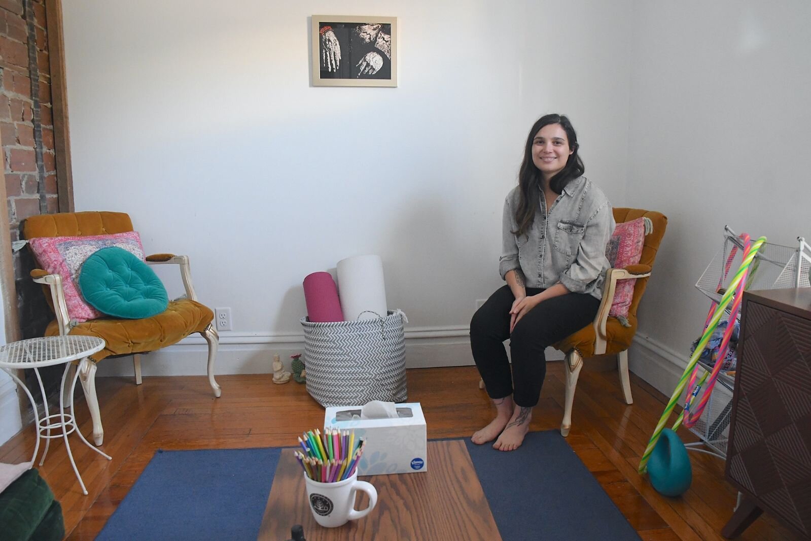 Kelley Climie, LMSW, maintains a counseling practice inside the Sokukoji Buddhist Temple Monastery’s Karma House in Battle Creek.