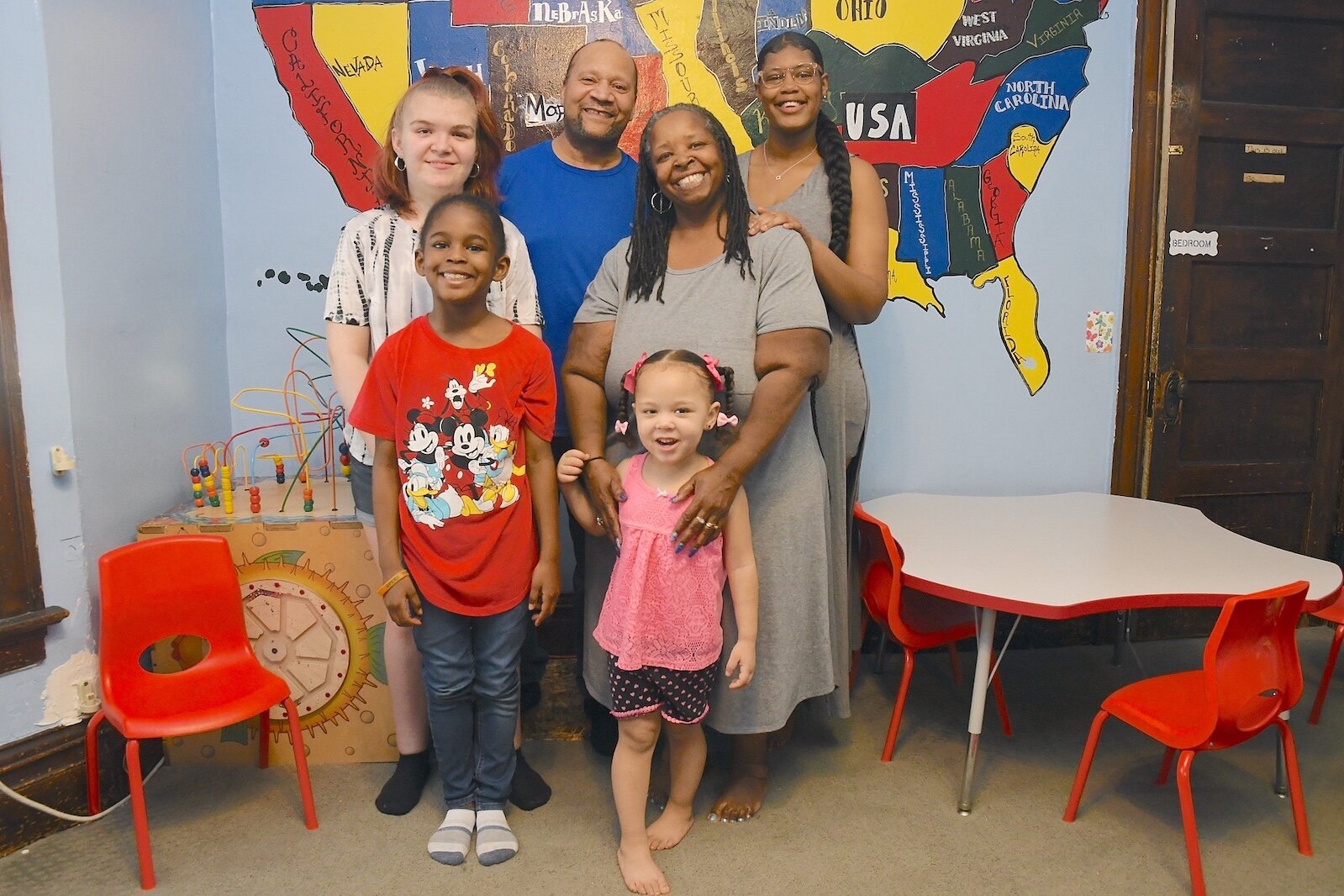 Marcia Trigg and her husband, Allen, with four of their children, from left, Makiya, Ellenah, Elloise, and Kenzie.