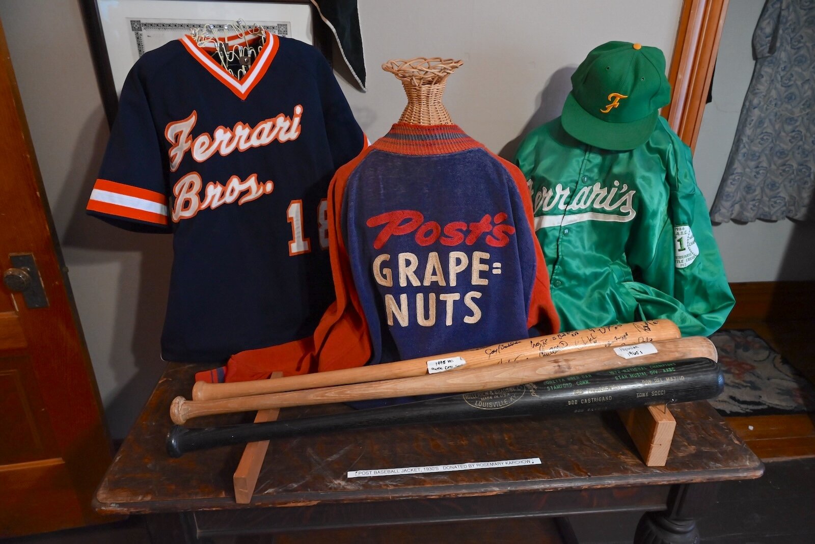 A collection of Battle Creek baseball memorabilia at Kimball House