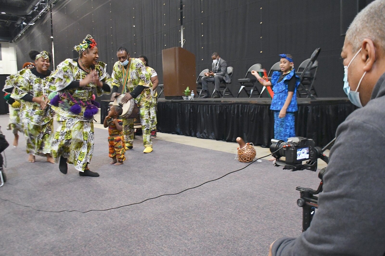 An African drum and dance group from Flint performs during Monday’s “We, Us, Our: 55 Shades of Black” commemoration of Martin Luther King, Jr’s birthday in Battle Creek.