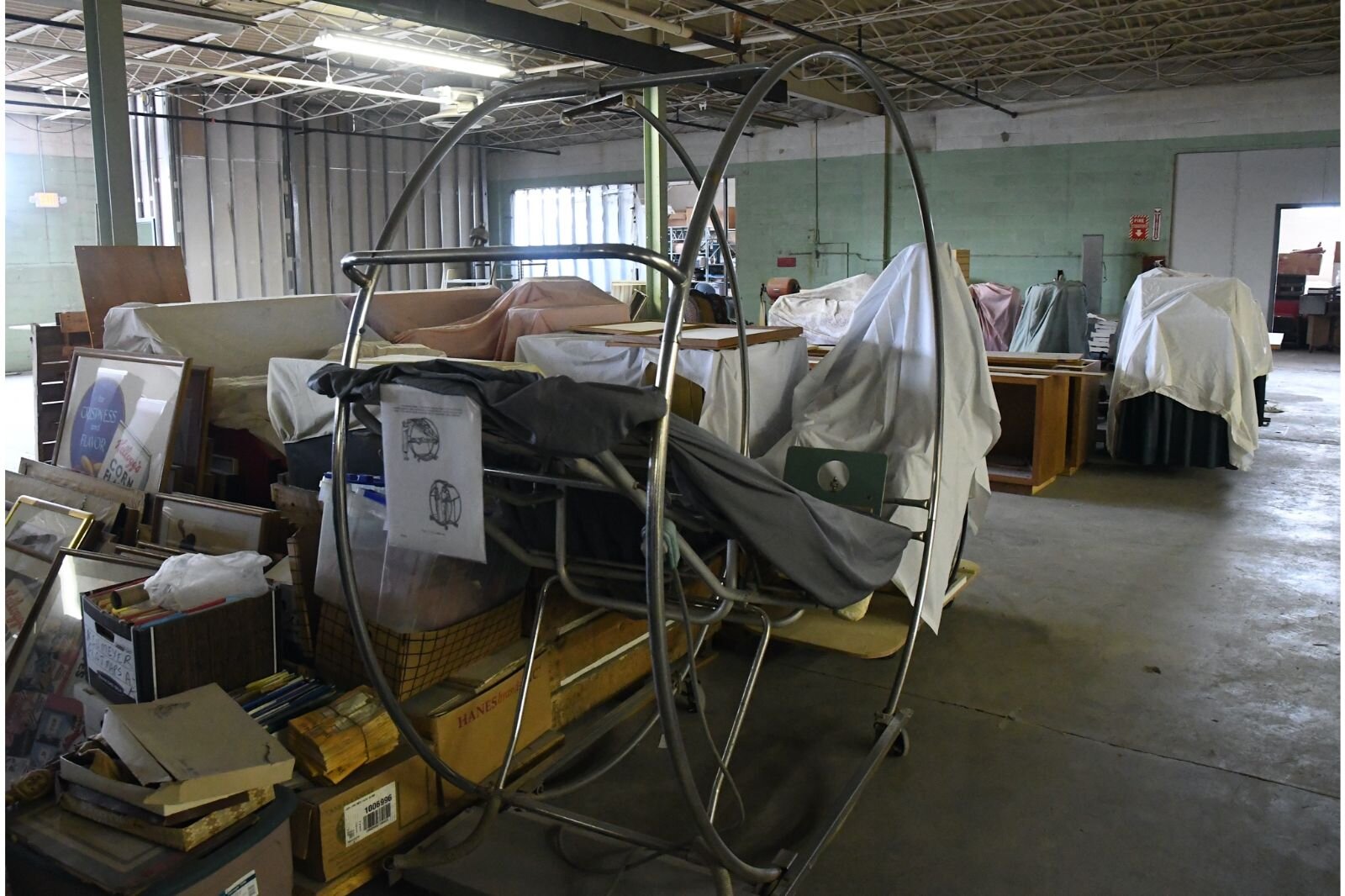 Items in storage at the Battle Creek Regional History Museum.