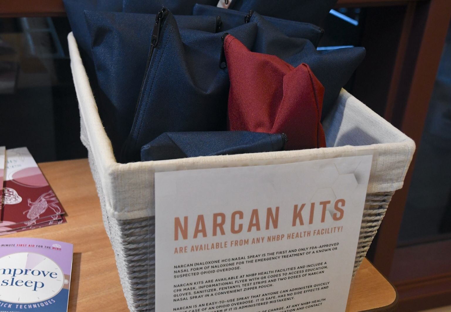 Narcan kits at the NHBP Health Center in Fulton.