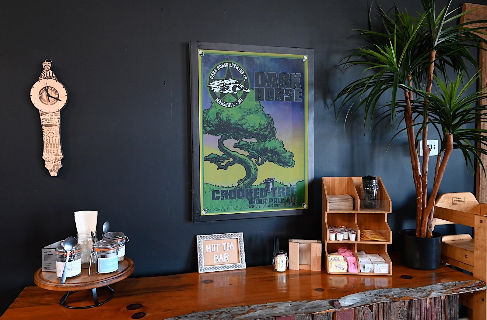 Scenes inside Dark Horse’s Common Market, which features food, alcohol, and other carry-out items.
