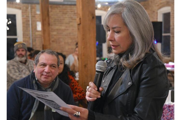 Lucy Mosquera shares her hopes and dreams during the Battle Creek Coaliton for Truth, Racial Healing and Transformation’s Envisioning Dinner on the National Day of Racial Healing, January 16, at The Record Box in downtown Battle Creek.