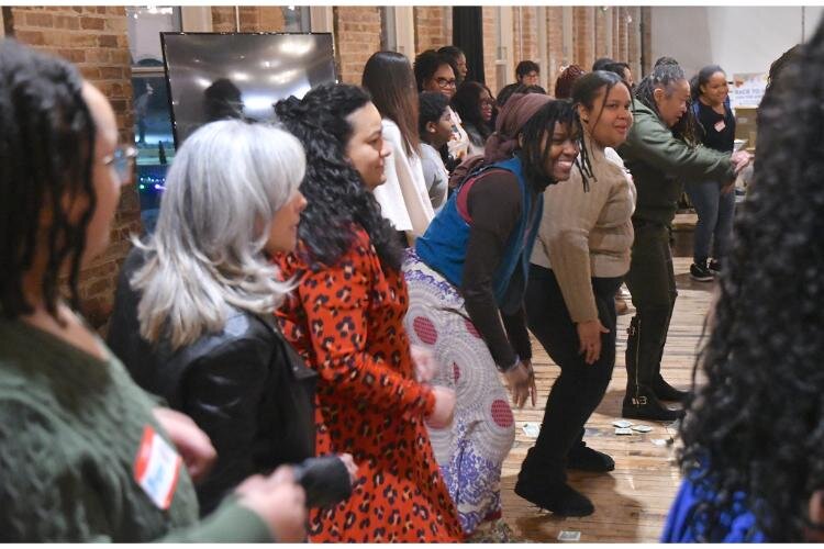 Members of the Nanou Djiapo, an African drum and dance group from the metro Detroit area, perform during the Battle Creek Coaliton for Truth, Racial Healing and Transformation’s Envisioning Dinner on the National Day of Racial Healing, January 16, at