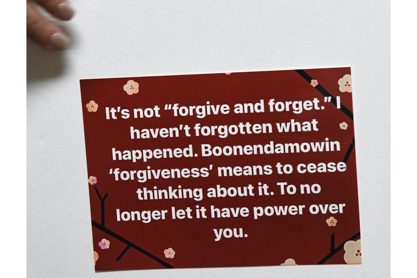 A poster about forgetting and forgiveness