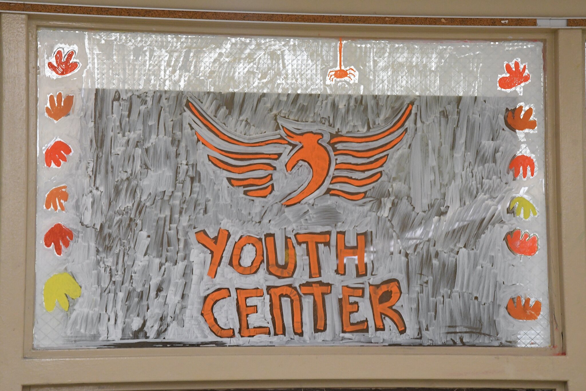 Sign and window painting inside the Calhoun County Youth Center