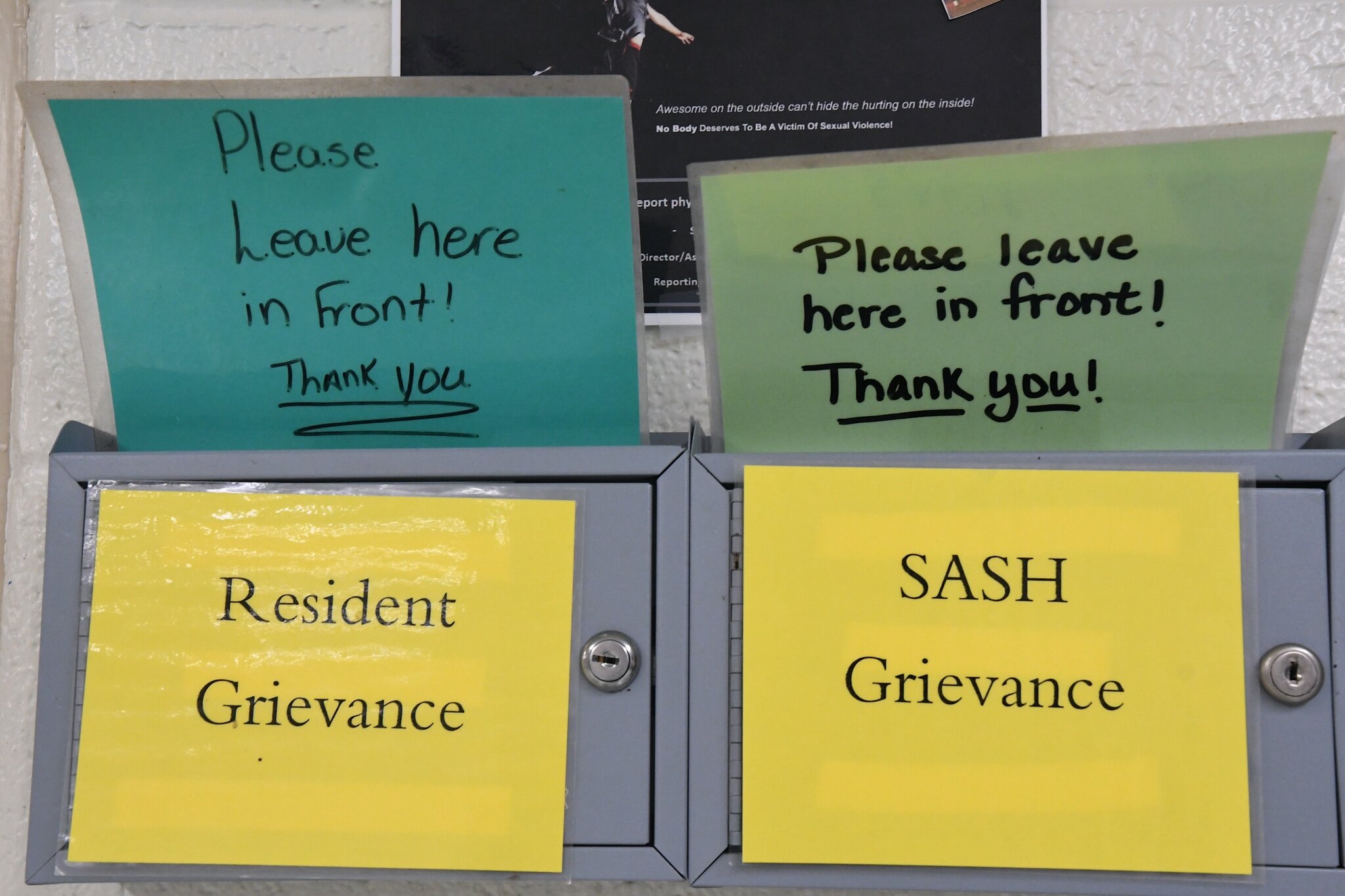 Residents of the Calhoun County Youth Center can leave written grievances here