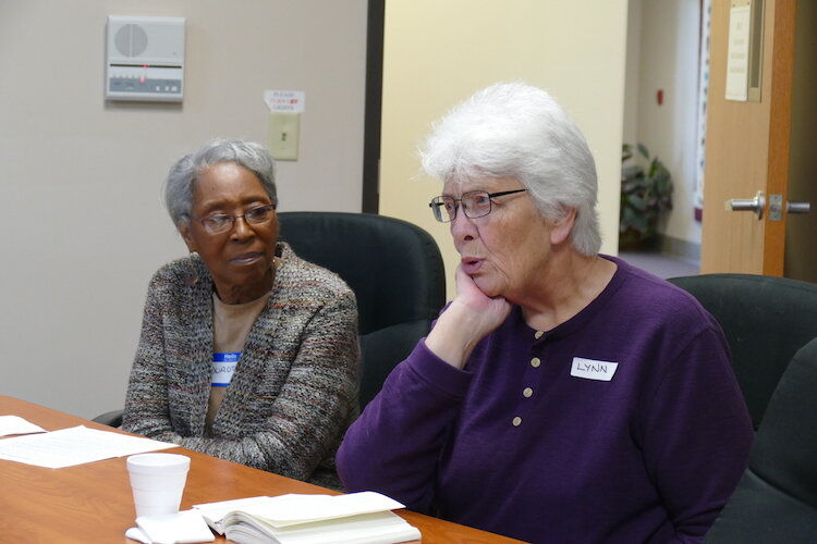 Dorothy McClendon and Lynn Rich of the Sacred Conversations Book Group.