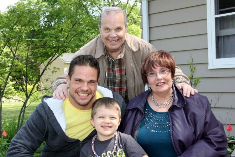 Kirk with his family.