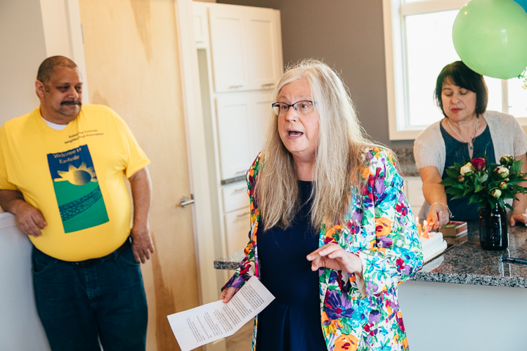 Kathy Jennings, On the Ground Eastside Managing Editor, spoke about neighborhood stories and introduced resident Gwen Tulk, who was celebrated for turning 102 in April.
