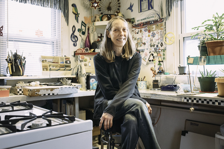  An active creative, CJ Drenth has her own home glass art studio.