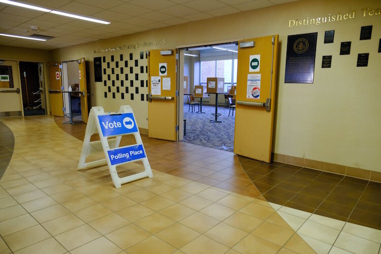 Polling inside the Bernhard Center on the WMU campus.